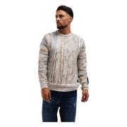 Farverig Sweater Mænd Beige Trendy