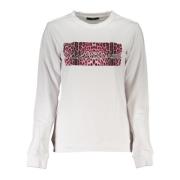 Hvid Langærmet Sweatshirt med Print