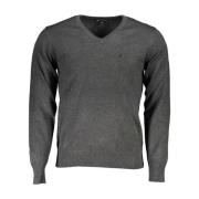 Broderet V-hals sweater