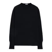 Sort Merinould Langærmet Sweater