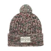 Multifarvet Pom Pom Uld Beanie Hat