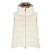 Quiltet Faux Fur Vest Kvinde