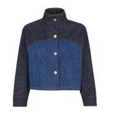 Bicolor Denim Crop Jacket