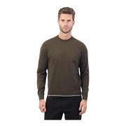 Grøn Sweater Rund Hals Elegant Komfort