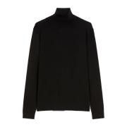 Silke Uld Turtleneck Sweater Sort