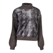 Brun Langærmet Højhalset Sweater