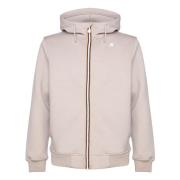 Beige Zip Hooded Sweatshirt Jacket