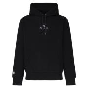 Sort Logo Broderet Sweatshirt Hætte