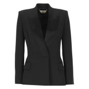 Sort Blazer med Peak Revers