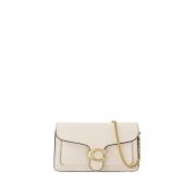 Tabby Chain Clutch Crossbody - Beige Læder