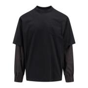 Bomuld Crew-neck Langærmet T-shirt