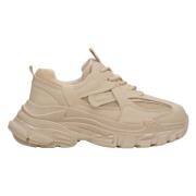 Beige Chunky Platform Sneakers Kvinder