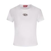 Hvid Slim Fit T-shirt med Oval D Logo