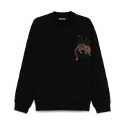 Sort Tiger Motif Sweater