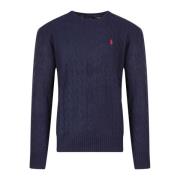 Sweater med broderet logo i uld og cashmere