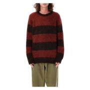 Stribet Mohair Sweater Rød Brun