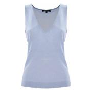 Skinnende V-Hals Strikket Vest Top