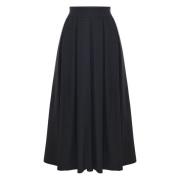 Flared Midi Skirt with Pleats