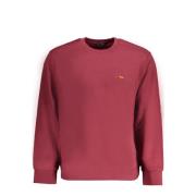 Rød langærmet broderet logo sweatshirt