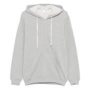 Slogan-Print Hoodie med fransk terry foring