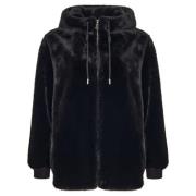 Elegant Faux Fur Coat Neve - Sort