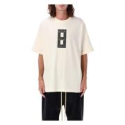 Creme Grafisk T-shirt Oversize Pasform