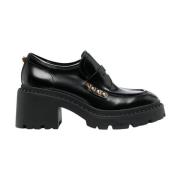 Sorte studded læder loafers