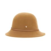 Uld Bucket Hat med Læder Trim