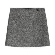 Tweed mini wrap nederdel formet