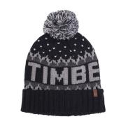 Sort Strikket Pom Pom Beanie Hat