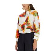 Orkide Print Button-Up Skjorte