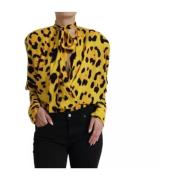 Leopard Print Ascot Krave Bluse Bodysuit