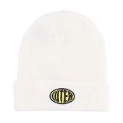 Hvid Beanie Hat med Broderet Patch