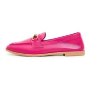 Høj kvalitet læder loafers - Fucsia