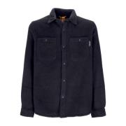 Sort Fleece Overshirt Langærmet Skjorte