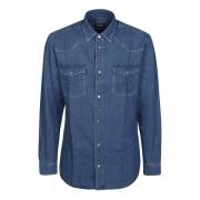 Stilfuld Denim Western Skjorte