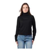 Sort højhalset sweater