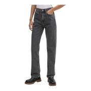 High Rise Straight Jeans i Denim Grey