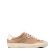 Beige Ruskind Panel Sneakers