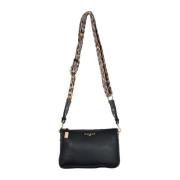 Leopard Print Skuldertaske Sort