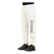 Sporty Beige Sweatpants med Logo Print