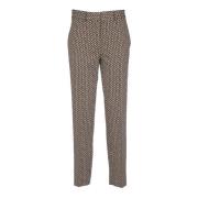 Beige Straight Leg Trousers