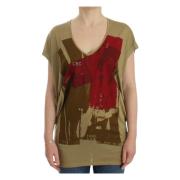 Grn Multifarvet Print V-Hals Tee