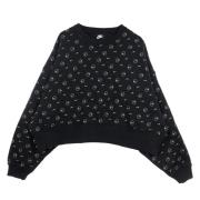 Allover Print Crewneck Sweatshirt Sort/Guld