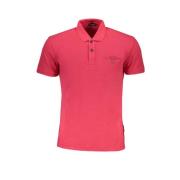 Rosa Bomuld Polo Shirt med Print