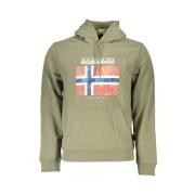 Grøn Fleece Hættetrøje med Logo