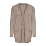 Beige Åben Cardigan Sweater