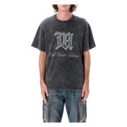 Stone Wash Grafisk Print T-Shirt