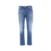 Knappet Denim Jeans Hæver Stil