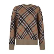 Vintage Check Intarsia Strik Pullover